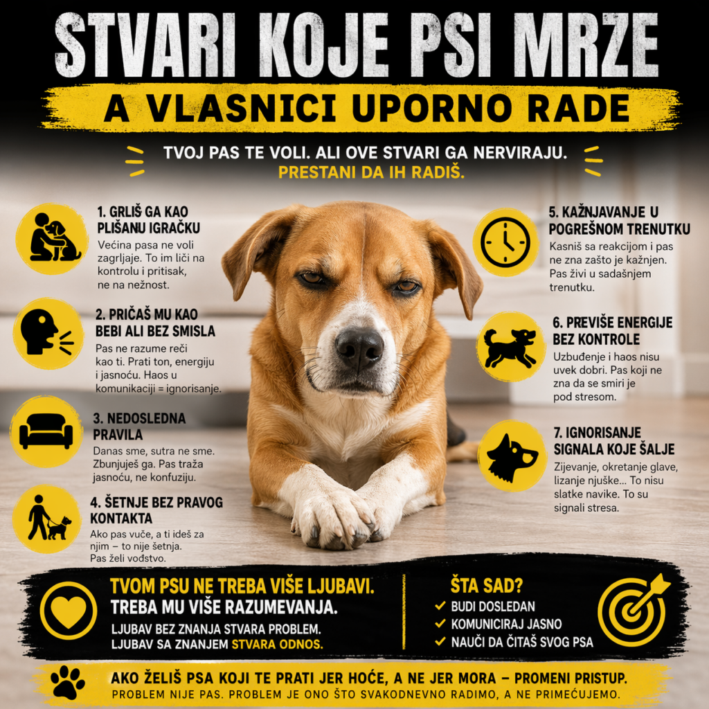 Tvoj pas te voli. Ali neke stvari koje radiš ga zbunjuju, opterećuju ili nerviraju. Razumevanje psa menja sve.